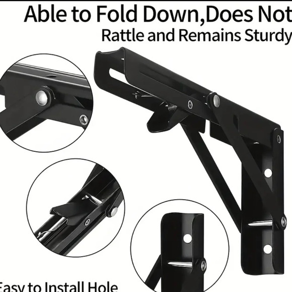 New 2pcs steel folding shelf brackets, 14" heavy duty - Picture 5 of 8